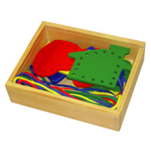 Деревянная игрушка для шнуровки с различными фигурами (80164-2)